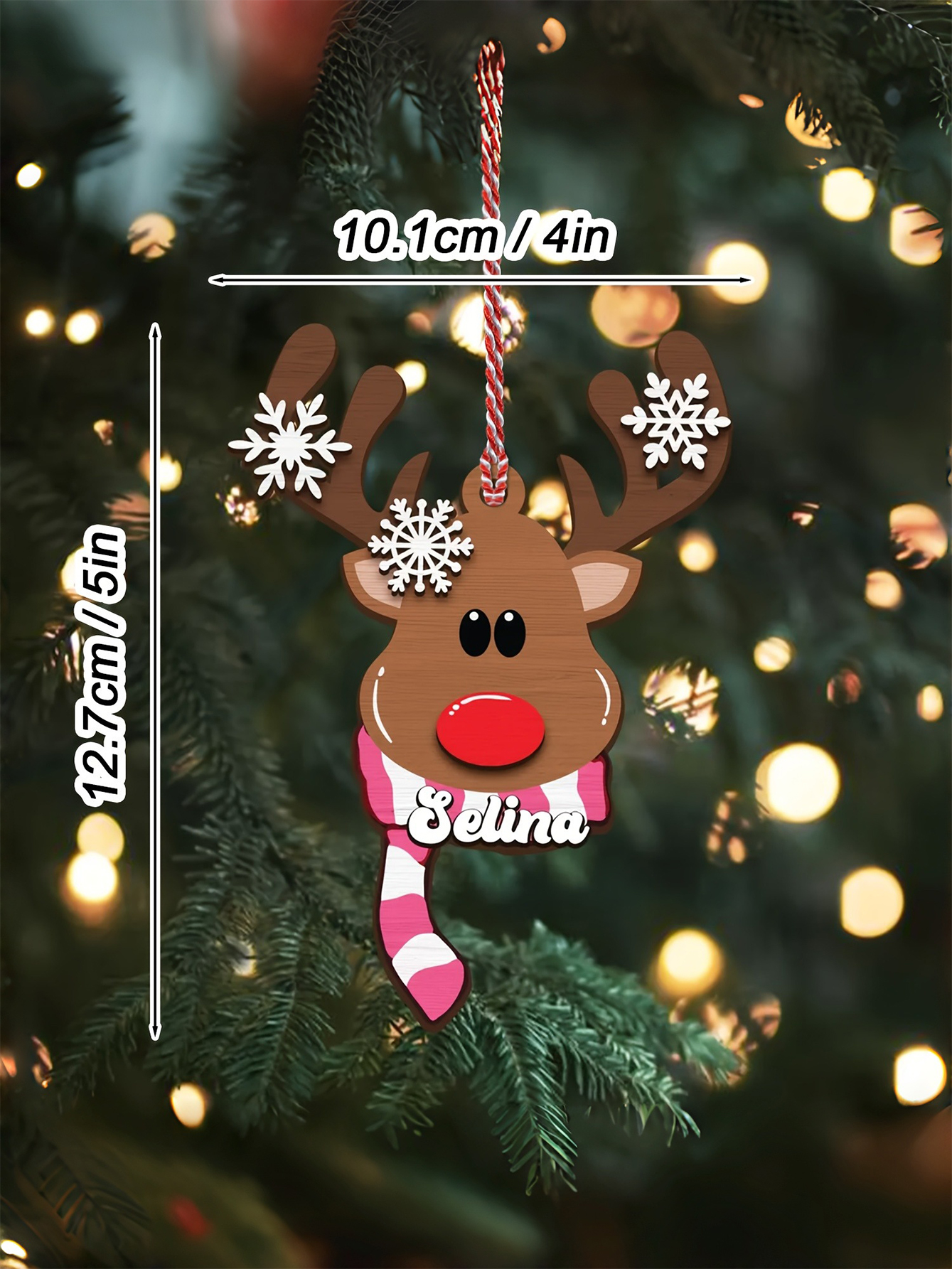 Custom Acrylic Reindeer Ornament